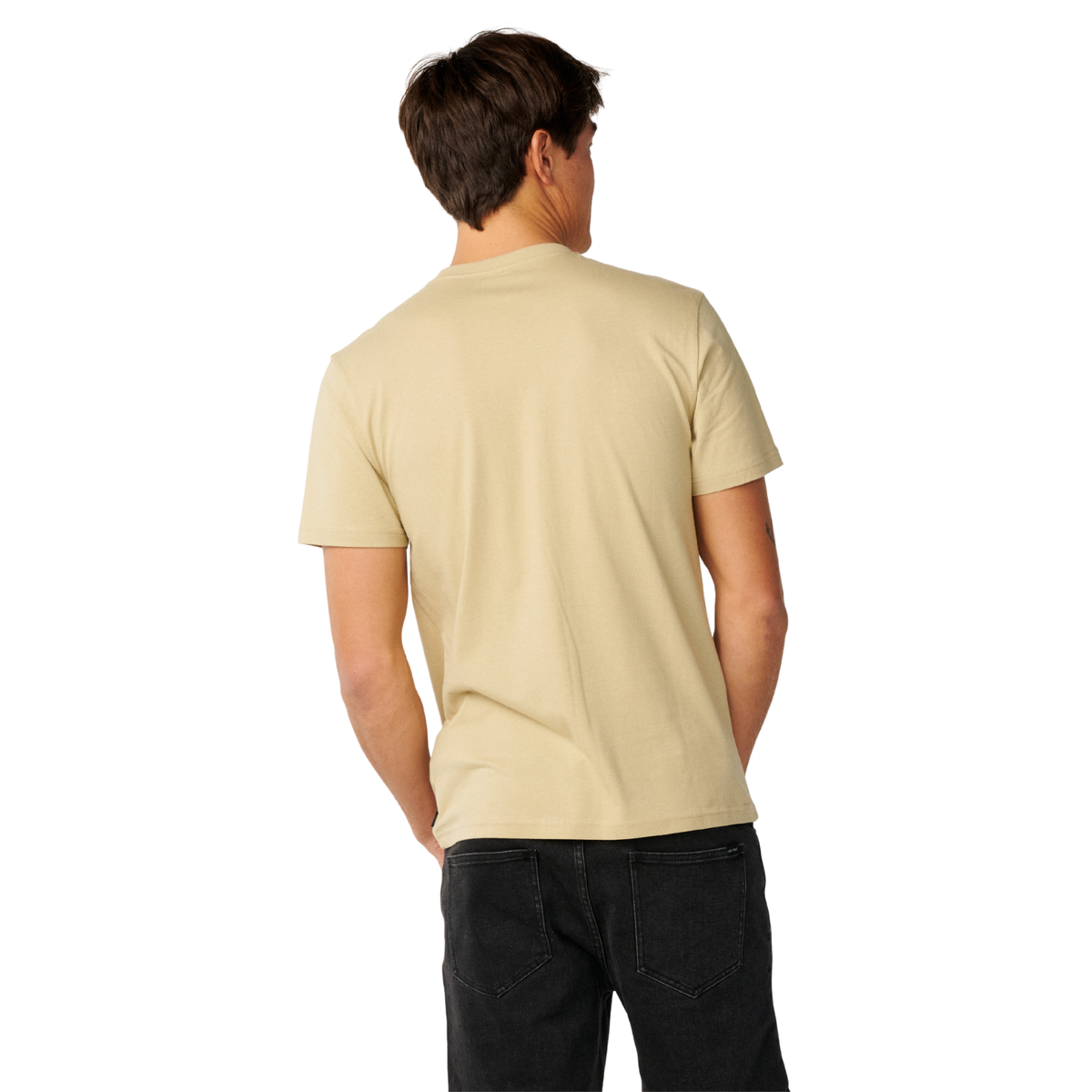 Rip Curl Men's Streamline Embroid Short Sleeve Tee Khaki Sand 2371 10XMTE
