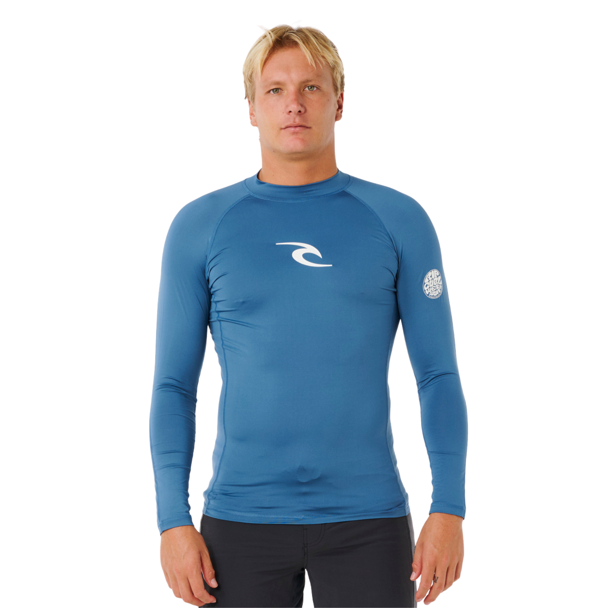 Rip Curl Men's Waves UPF50 Performance Long Sleeve Rash Vest (Bluefin)