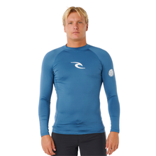 Load image into Gallery viewer, Rip Curl Men's Waves UPF50 Performance Long Sleeve Rash Vest (Bluefin)