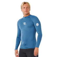 Load image into Gallery viewer, Rip Curl Men's Waves UPF50 Performance Long Sleeve Rash Vest (Bluefin)