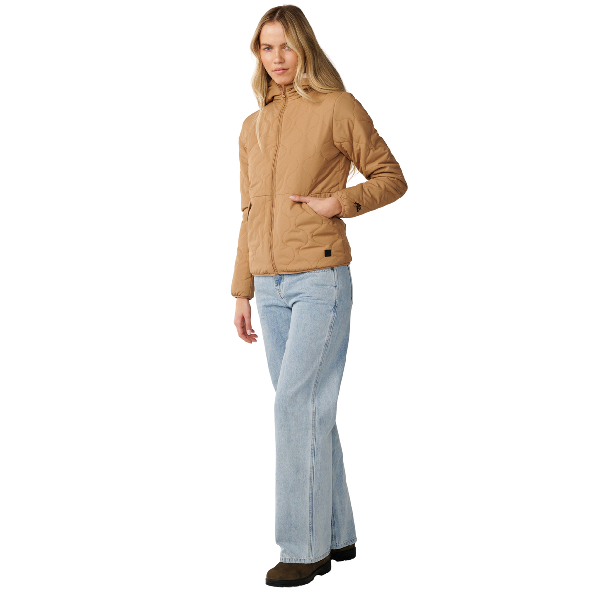 Rip Curl Women's Anti-Series Anoeta Classic Quilted Fleece Lined Jacket Brown 0009 03FWJA