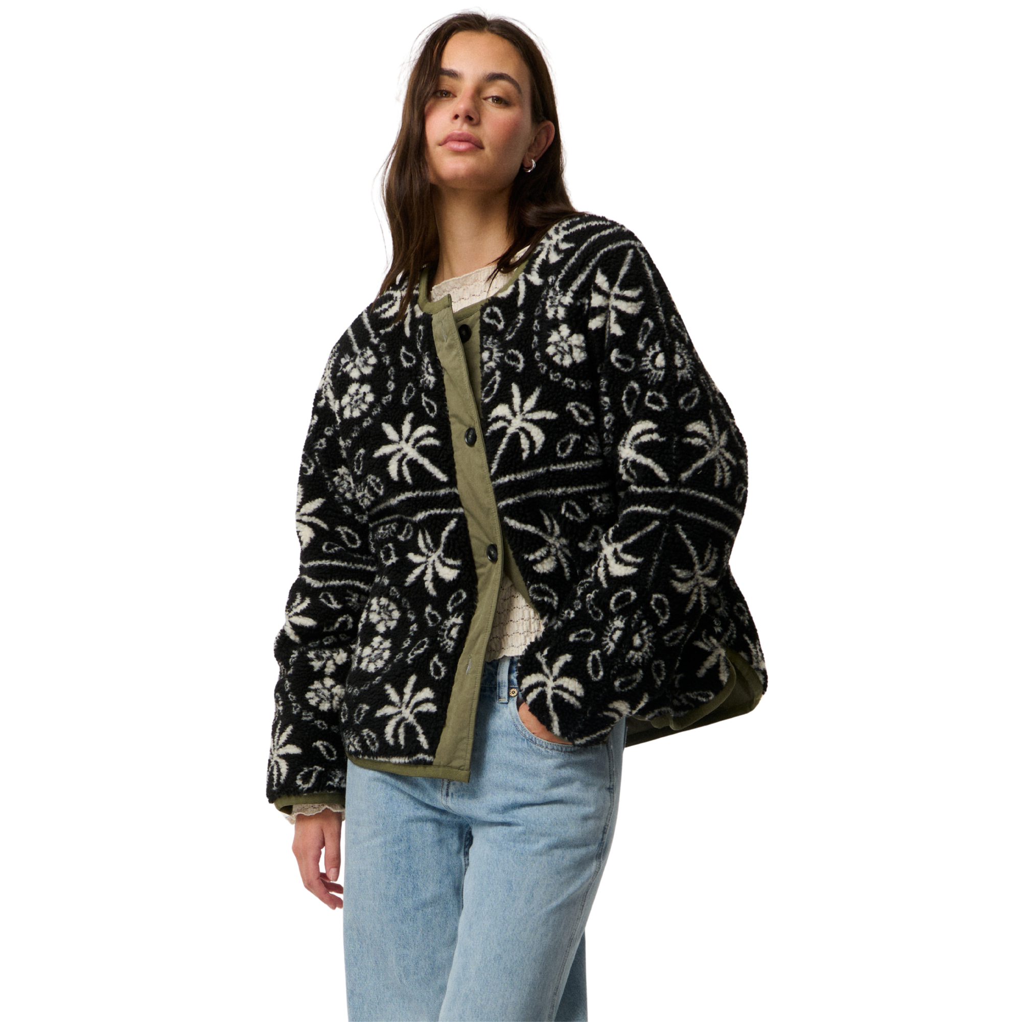 Rip Curl Women's Bossa Nova Reversible Fleece Jacket Military Green 0854 047WJA