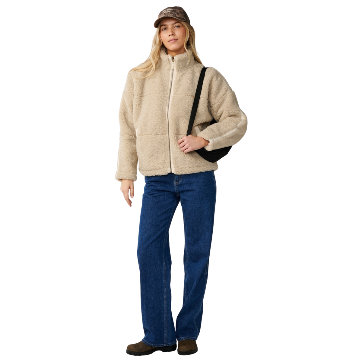 Rip Curl Women's Cala Nights Sherpa Full Zip Fleece (Natural)