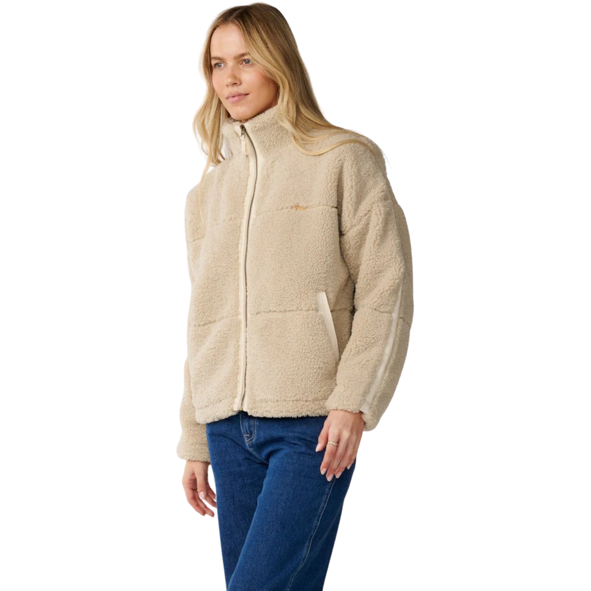 Rip Curl Women's Cala Nights Sherpa Full Zip Fleece (Natural)