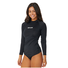 Load image into Gallery viewer, Rip Curl Women's Classic Surf UPF50 Long Sleeve Rash Vest (Black)