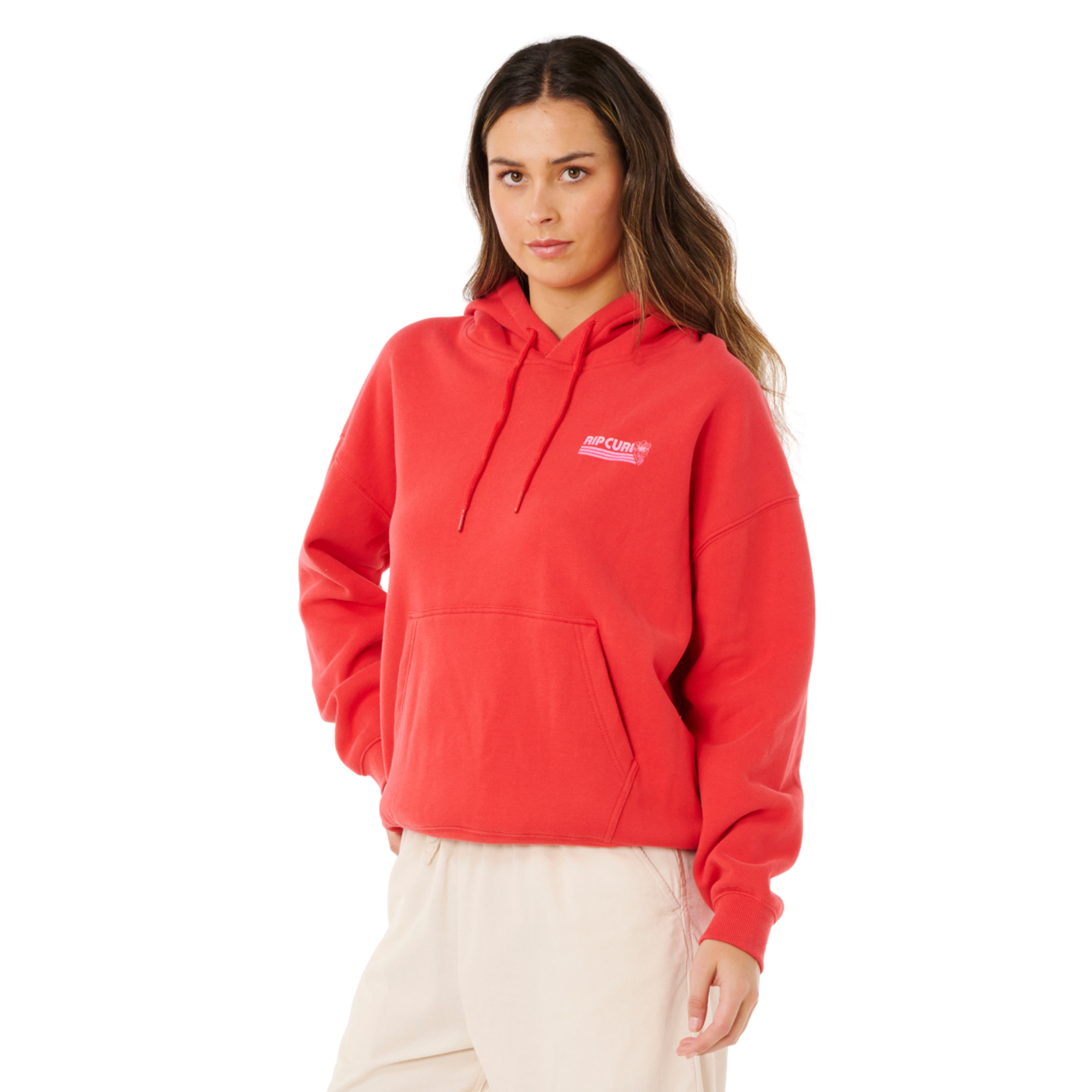 Rip Curl Women's Ocean Break Heritage Fleece Hoody (Deep Red)