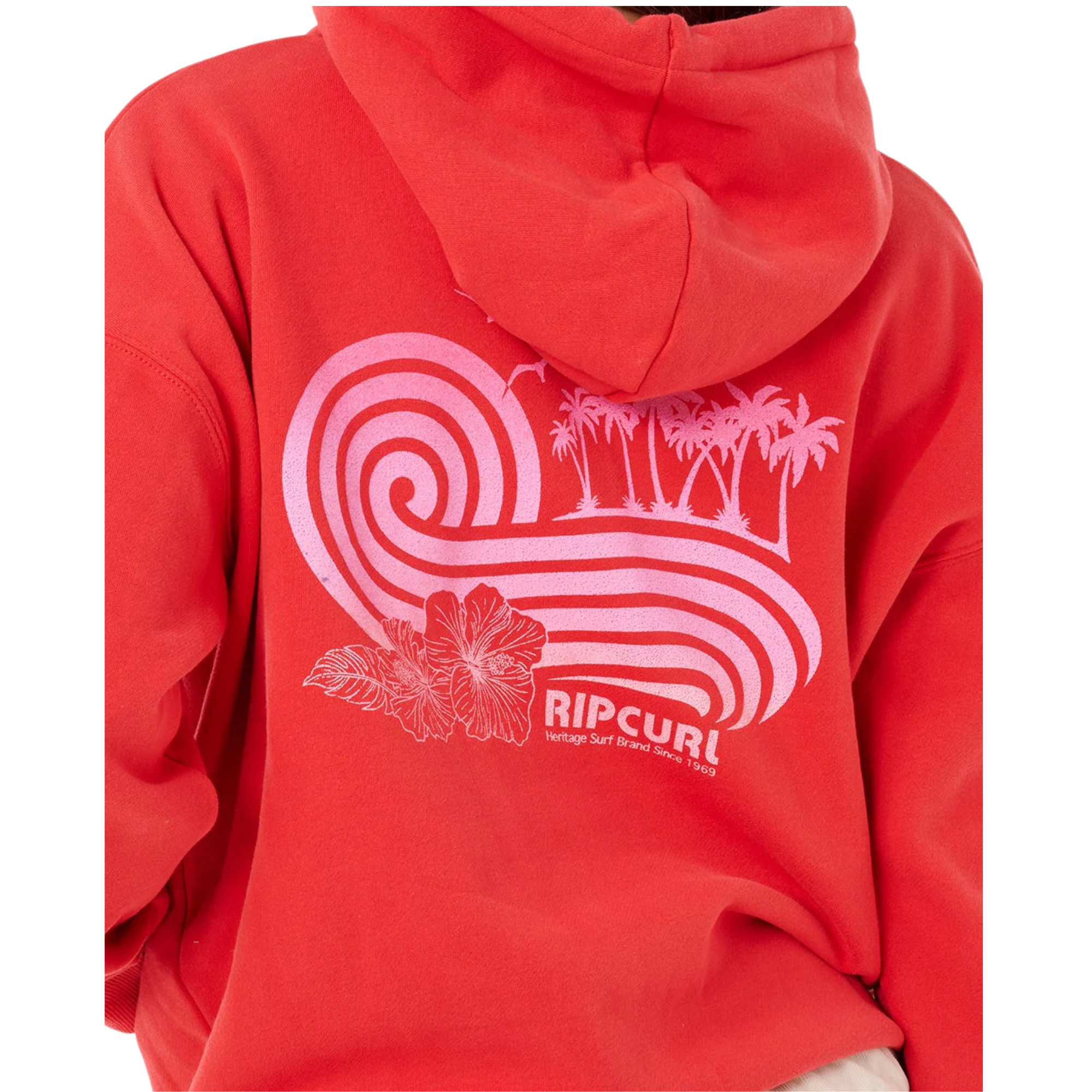 Rip Curl Women's Ocean Break Heritage Fleece Hoody (Deep Red)