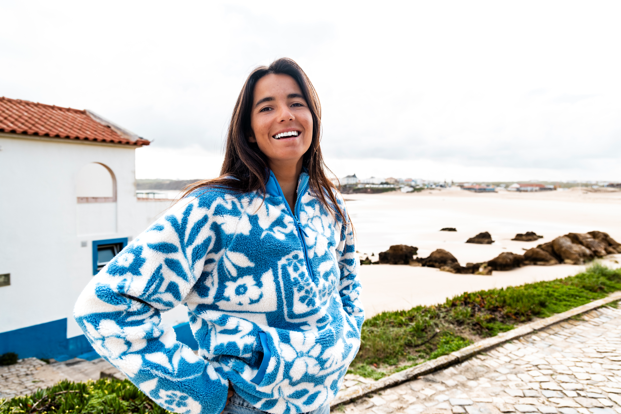 Rip Curl Women's Party Pack Polar Half Zip Fleece (Blue)