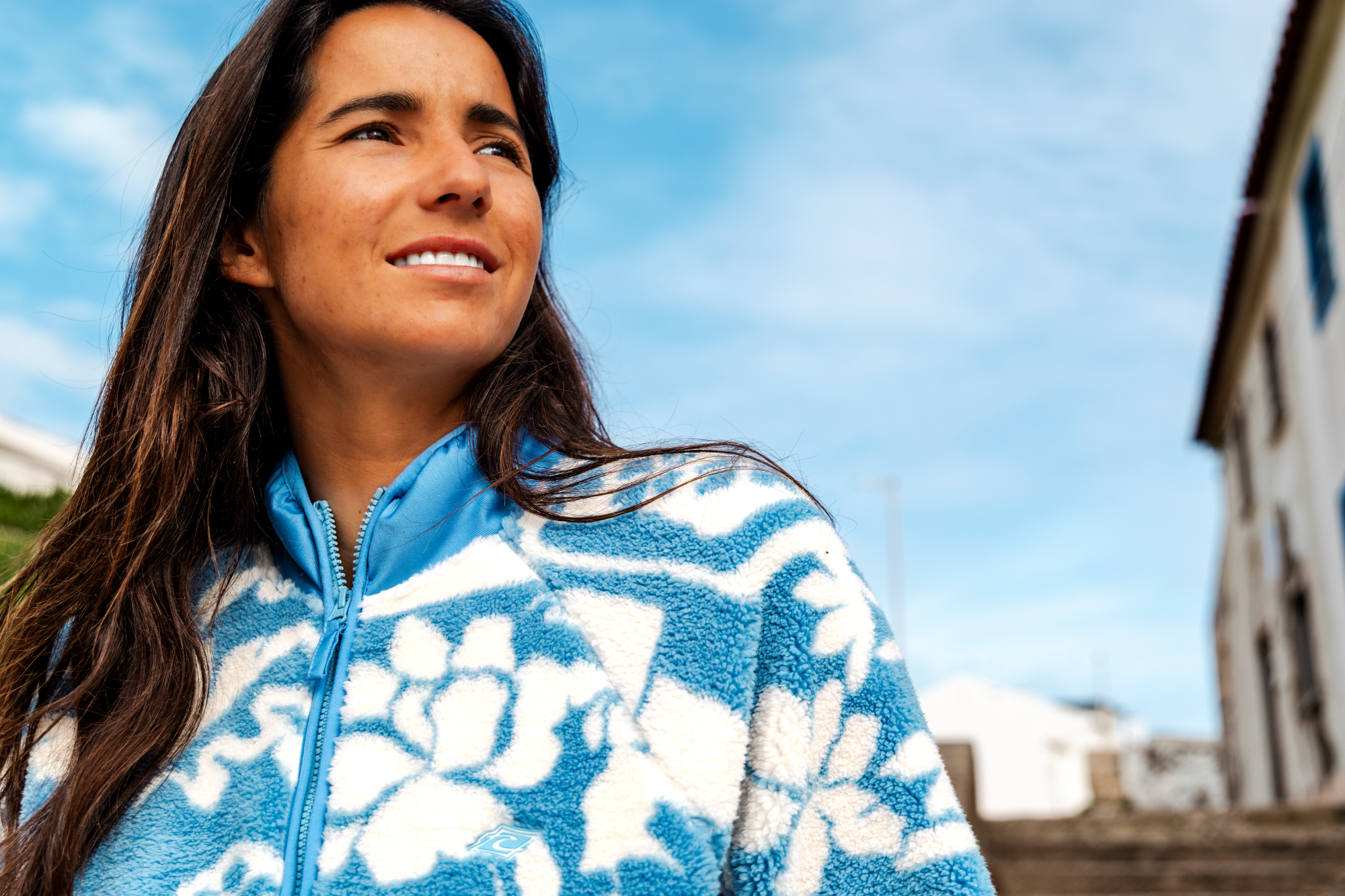 Rip Curl Women's Party Pack Polar Half Zip Fleece (Blue)