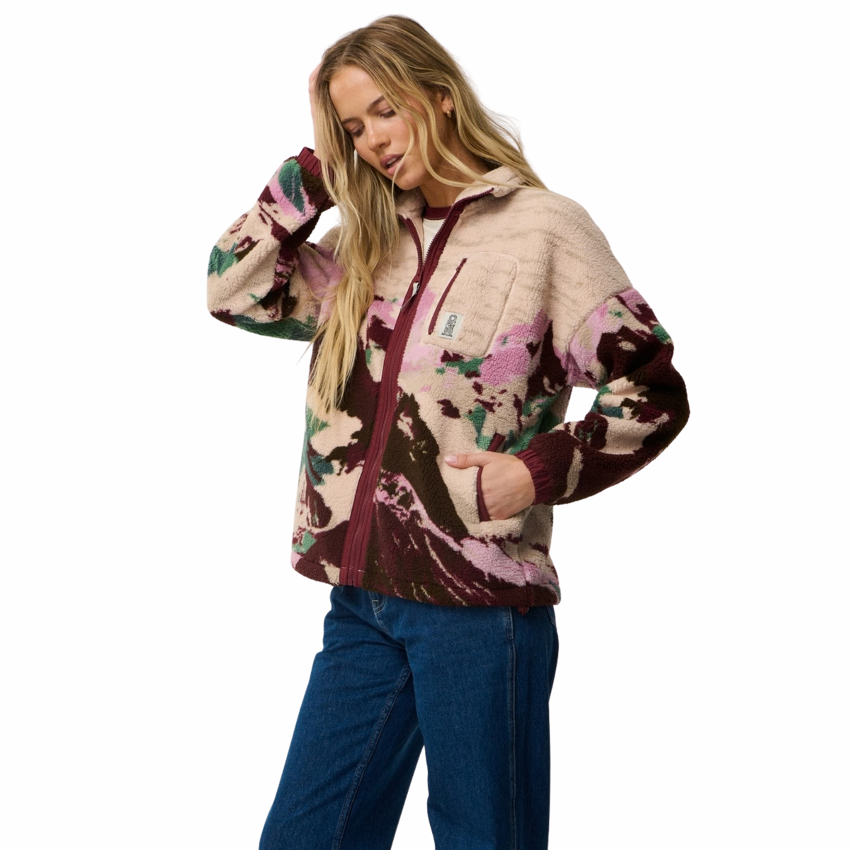 Rip Curl Women's Search Series Bonded Polar Full Zip Fleece (Dark Plum)
