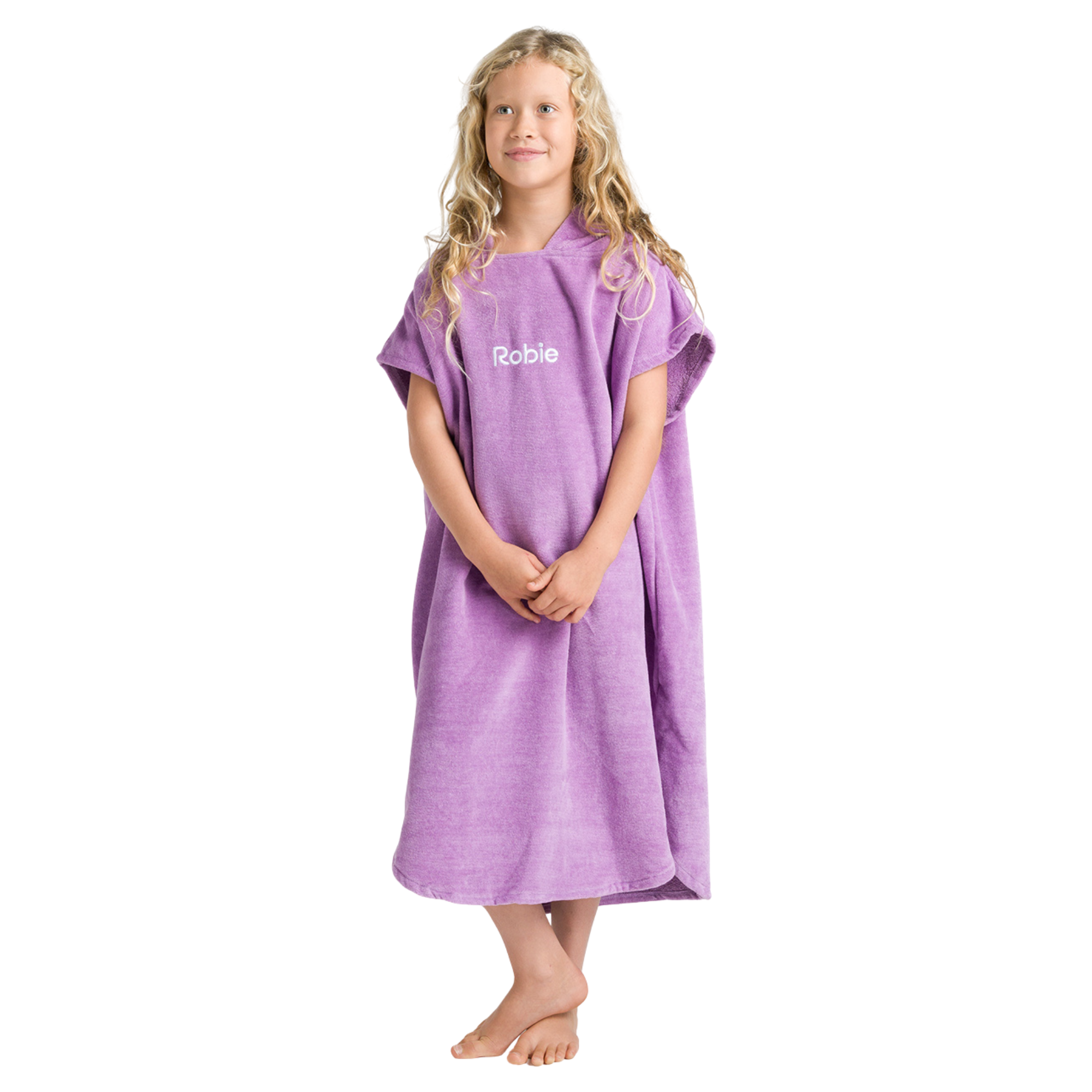Robie Original - Junior Hooded Short Sleeve Changing Robe (Orchid)