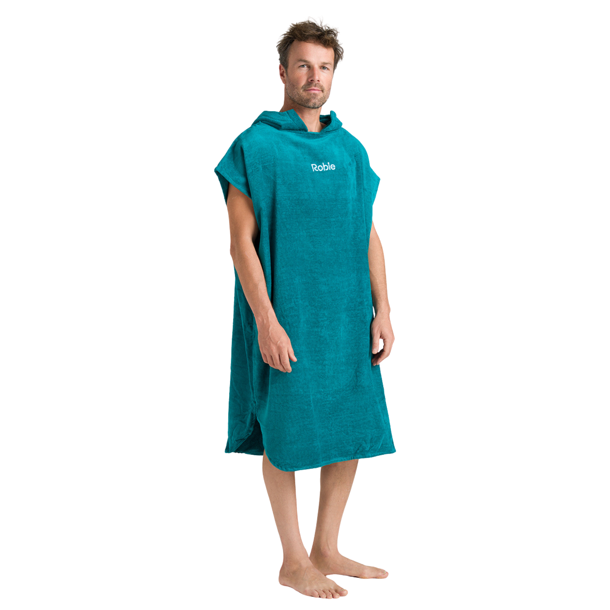 Robie Original - Adult Unisex Hooded Short Sleeve Changing Robe (Teal)