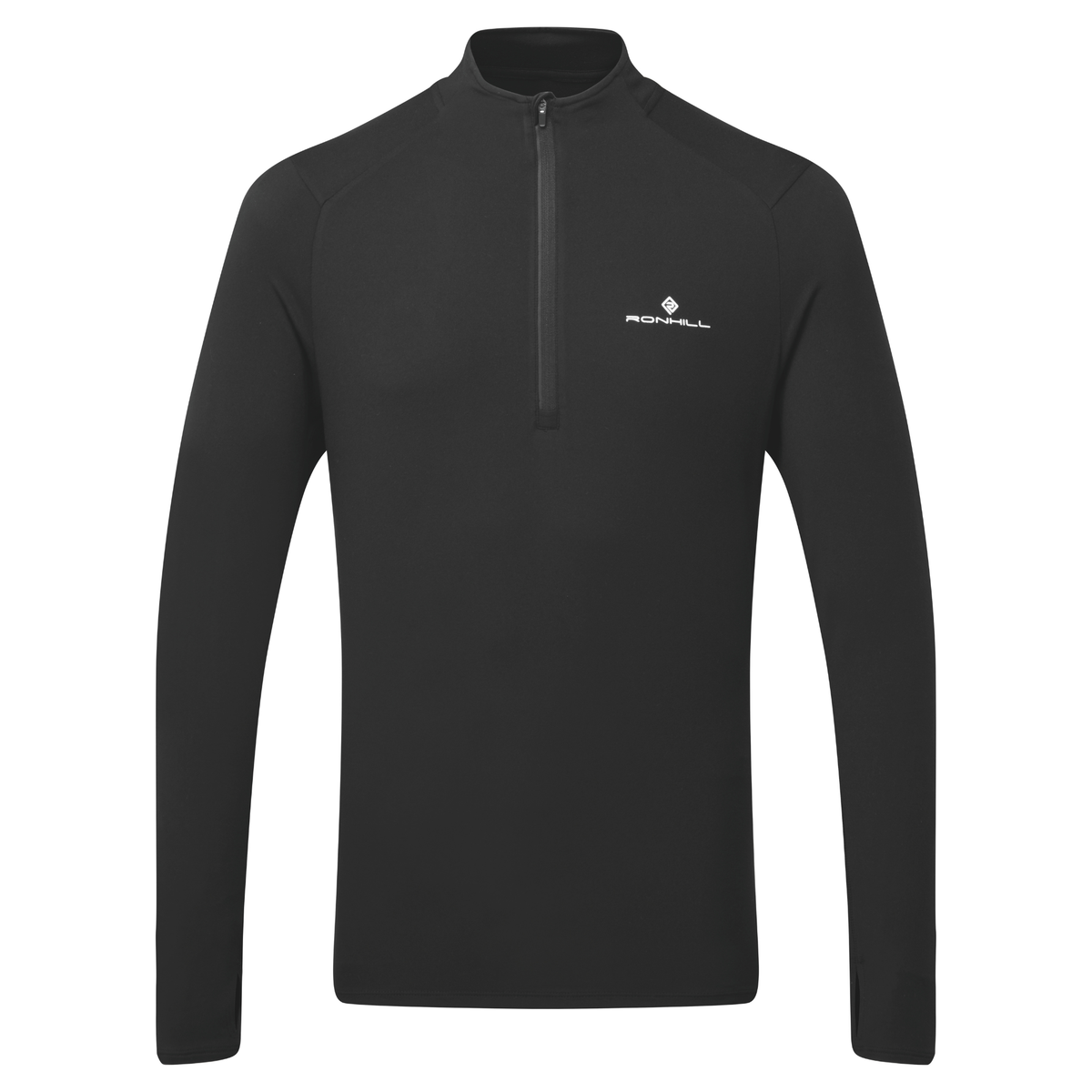 Ronhill Men's Core Thermal Half Zip Base Layer Top (Black/Bright White)