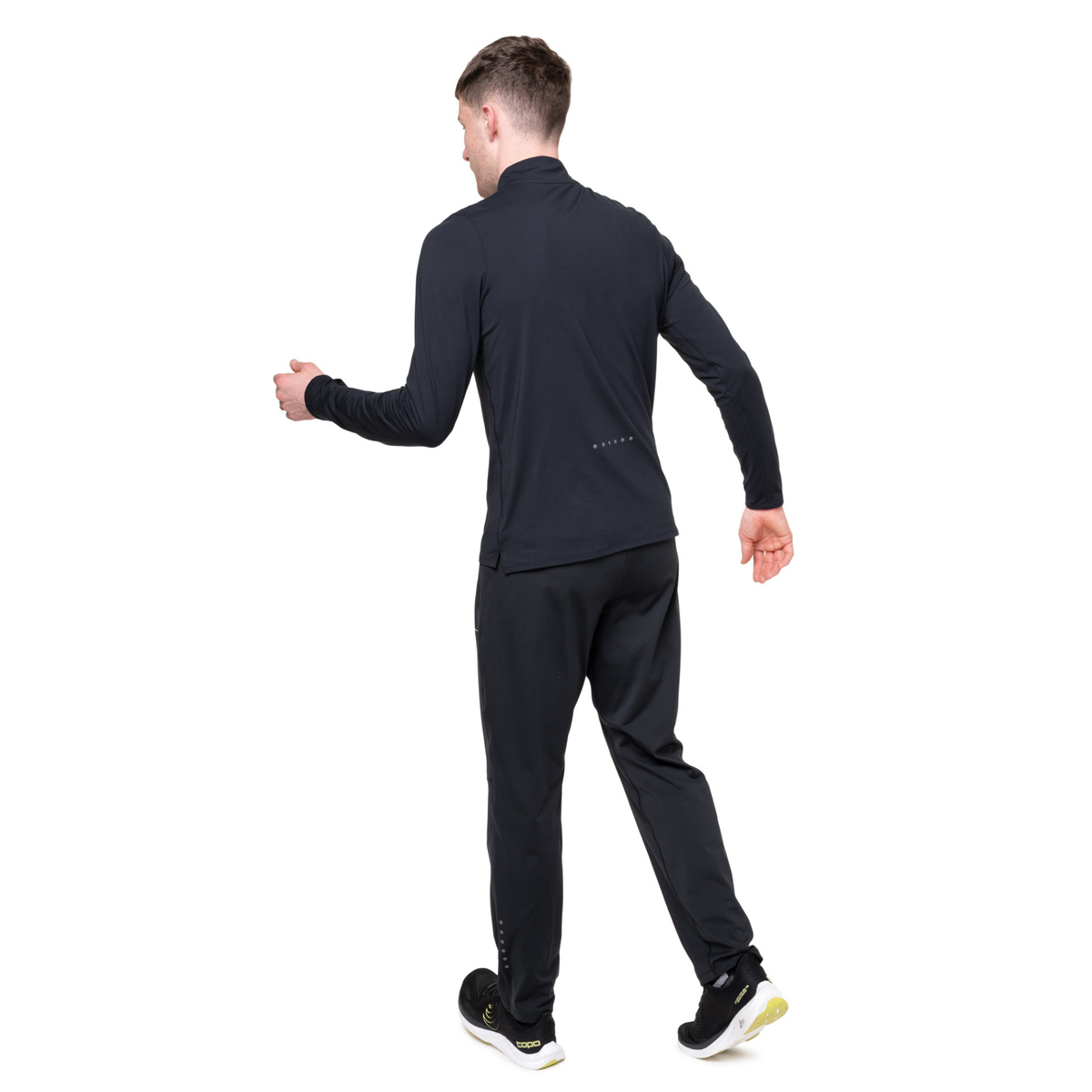 Ronhill Men's Core Thermal Half Zip Base Layer Top (Black/Bright White)