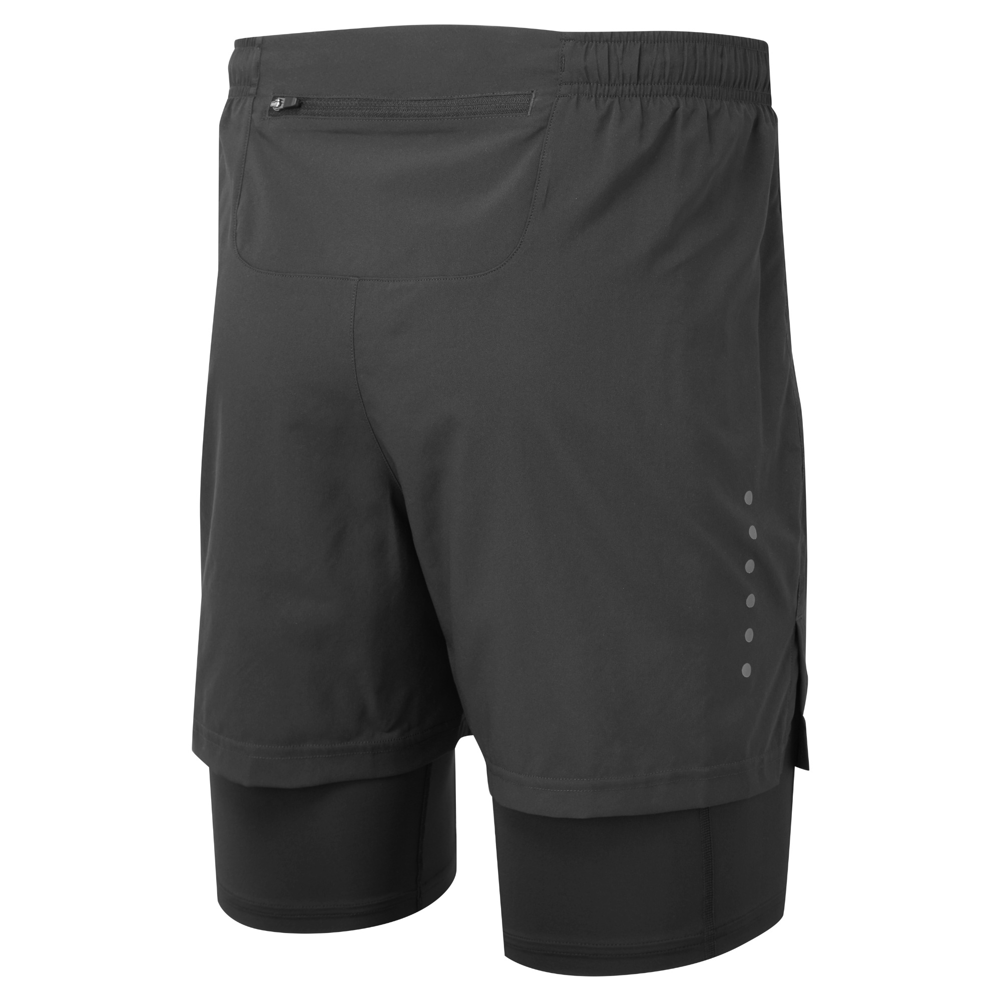 Ronhill Men's Core Twin Shorts (All Black)(5in)