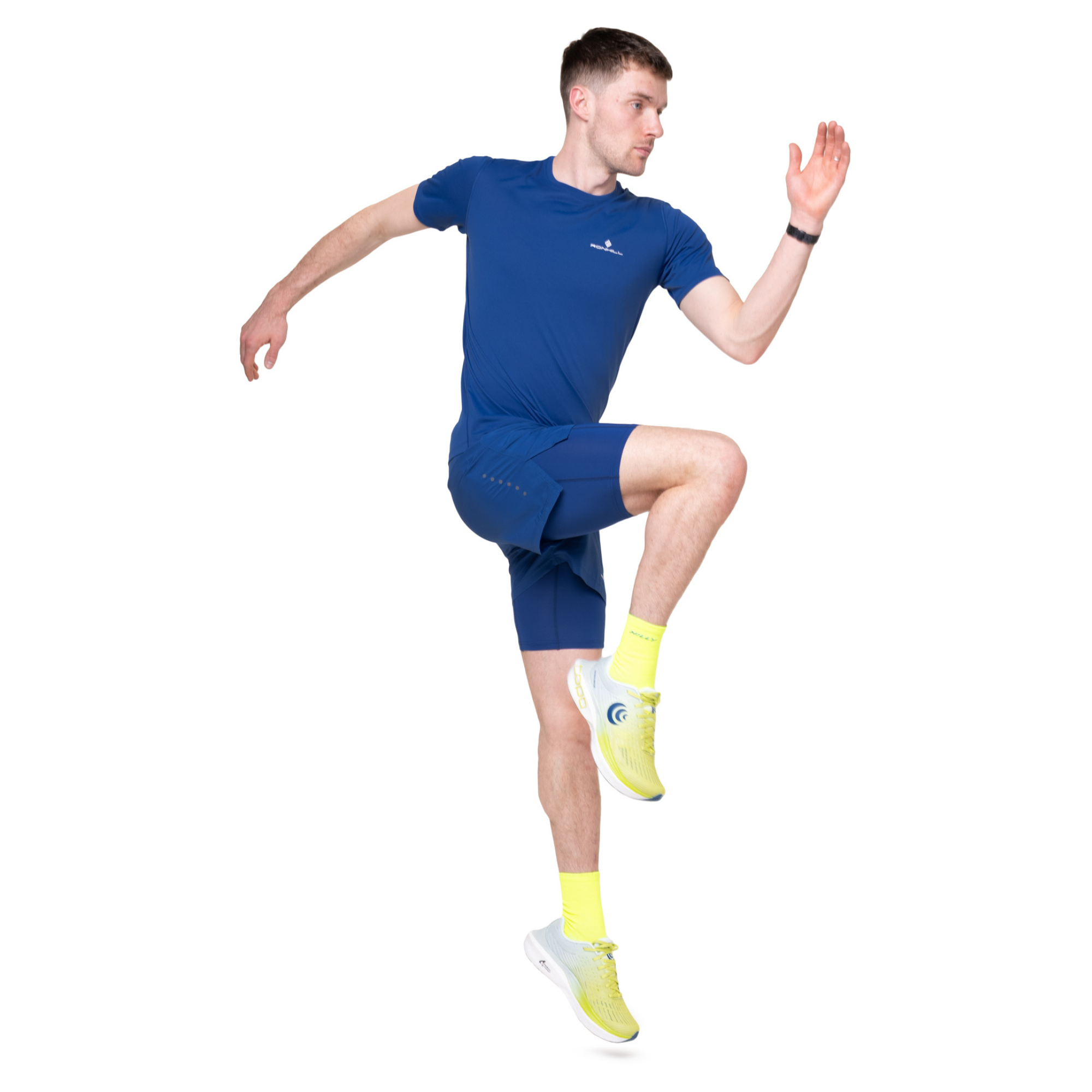 Ronhill Men's Core Twin Shorts (Dark Cobalt/Bright White)(5in)