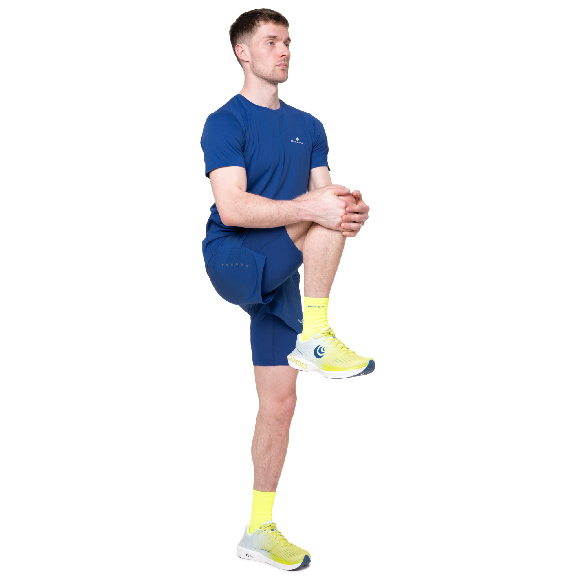 Ronhill Men's Core Twin Shorts (Dark Cobalt/Bright White)(5in)