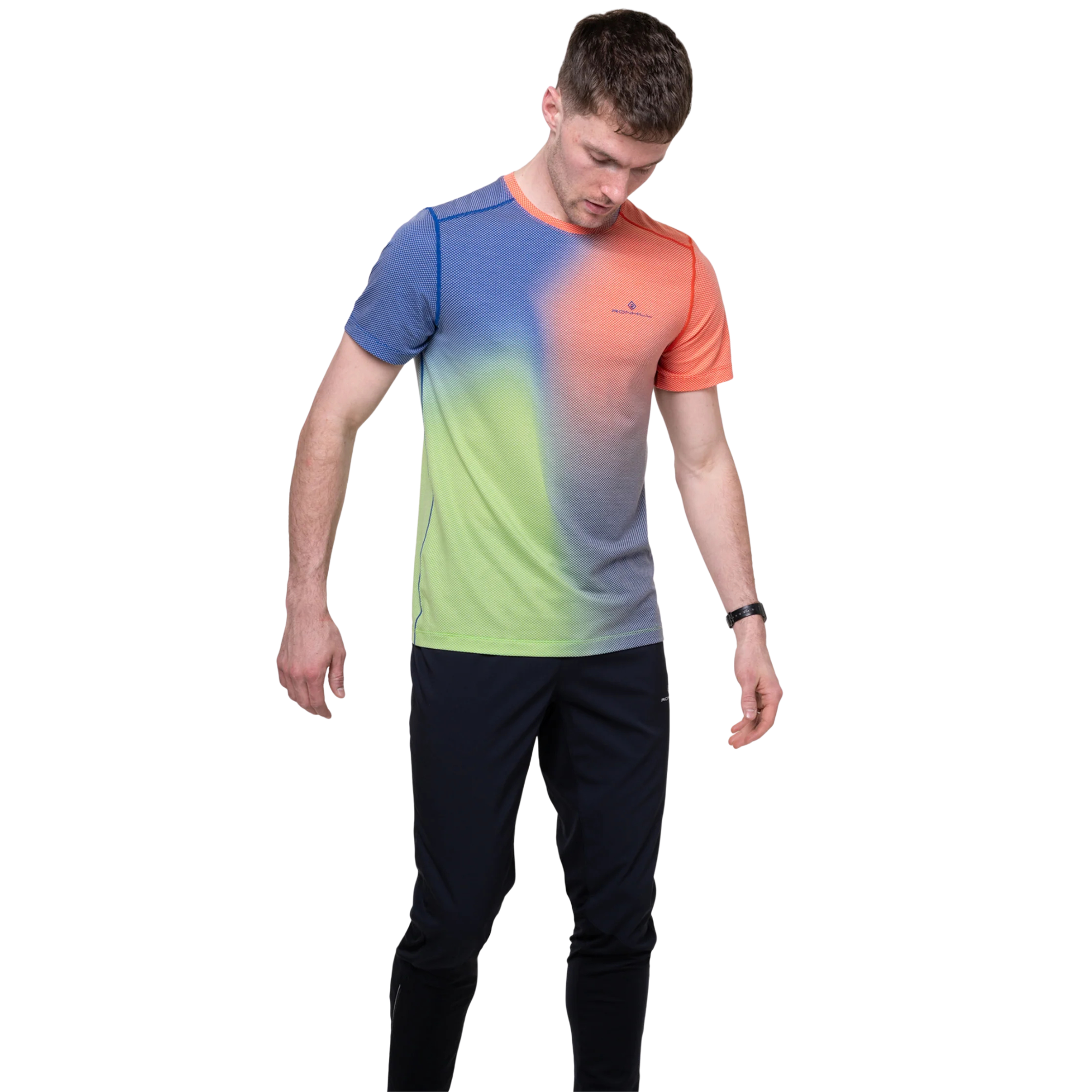 Ronhill Men's Tech Golden Hour Short Sleeve Technical Tee (Dark Cobalt Merge)