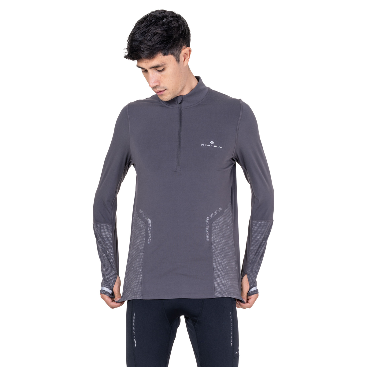 Ronhill Men's Tech Reflect Half Zip Base Layer Top (Oxide/Reflect)