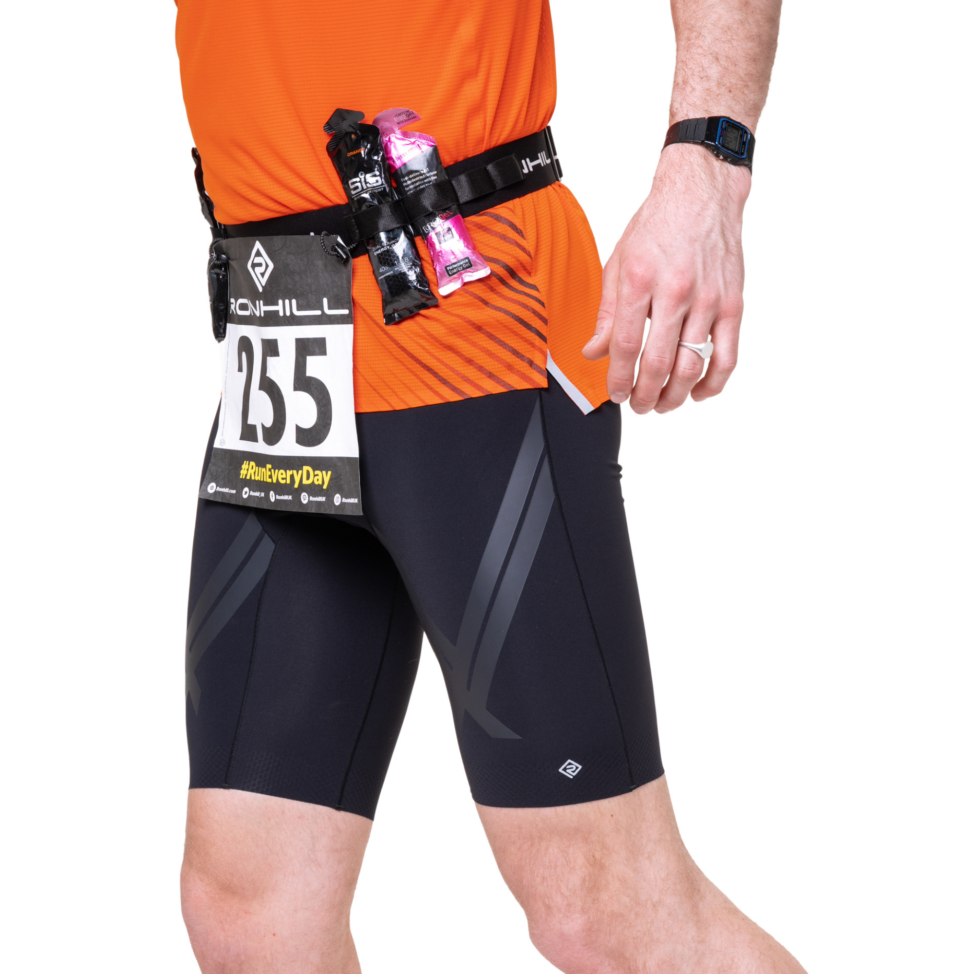 Ronhill Unisex Race Number Belt (All Black)