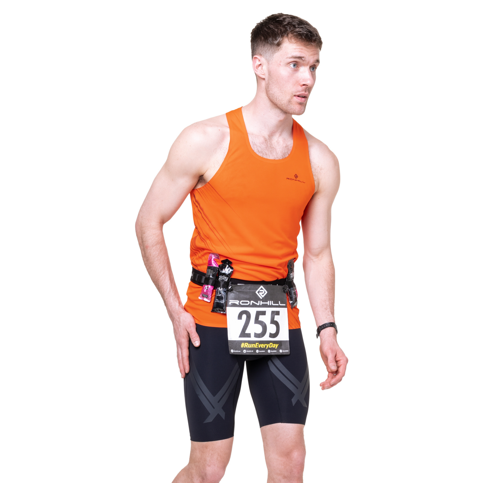 Ronhill Unisex Race Number Belt (All Black)