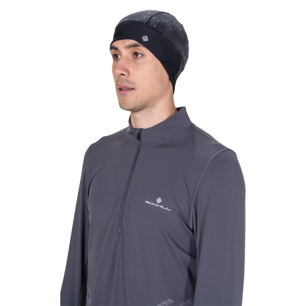 Ronhill Unisex Reflect Beanie Hat (Black/Reflect)