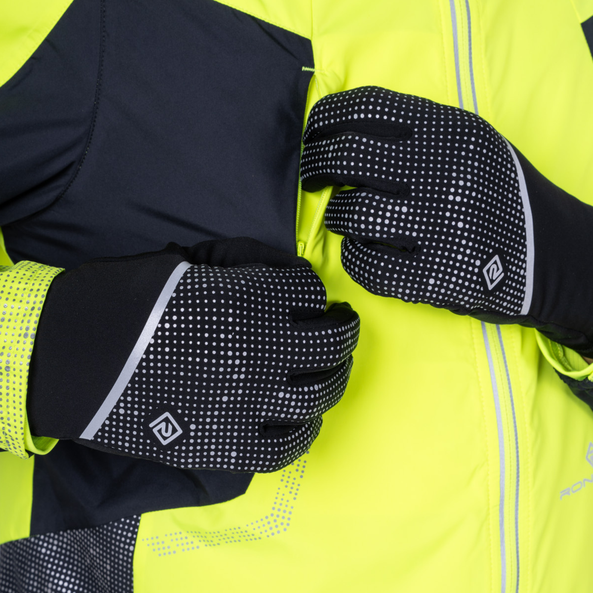 Ronhill Unisex Reflect Gloves (Black/Reflect)