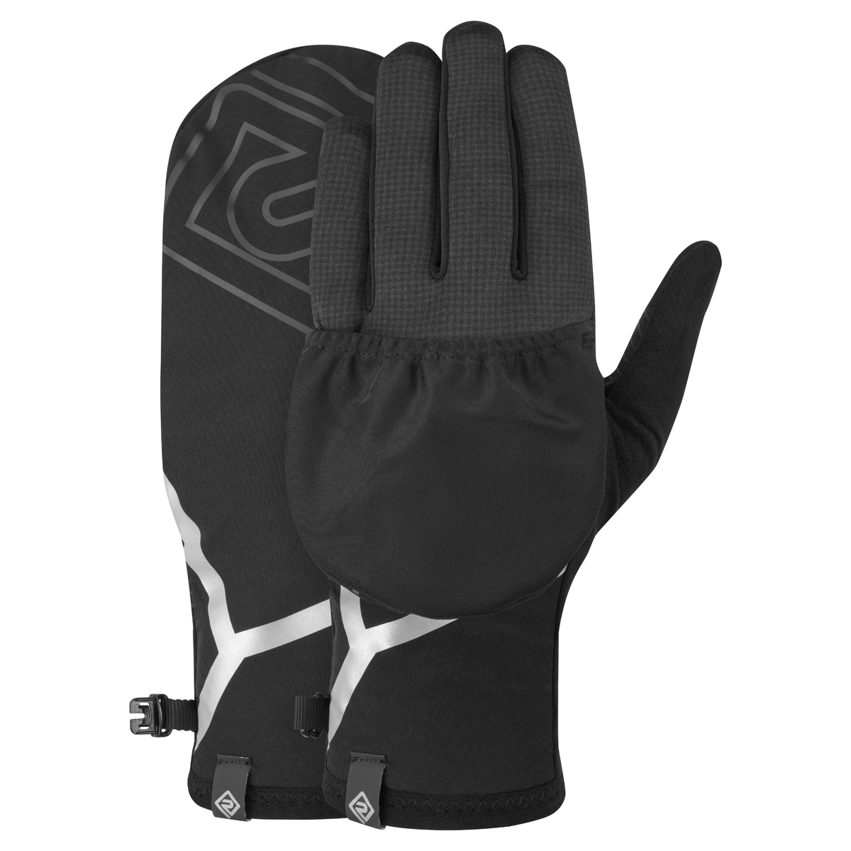 Ronhill Unisex Wind-Block Convertible Glove All Black R009 RH-008202
