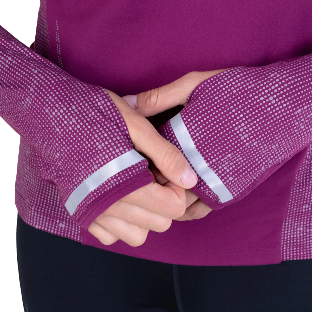 Ronhill Women's Tech Reflect Half Zip Base Layer Top (Blackcurrant/Reflect)