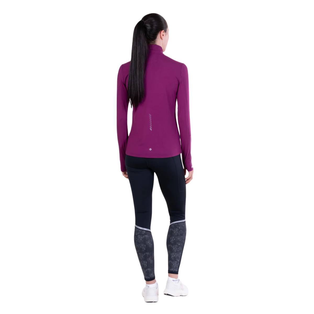 Ronhill Women's Tech Reflect Half Zip Base Layer Top (Blackcurrant/Reflect)