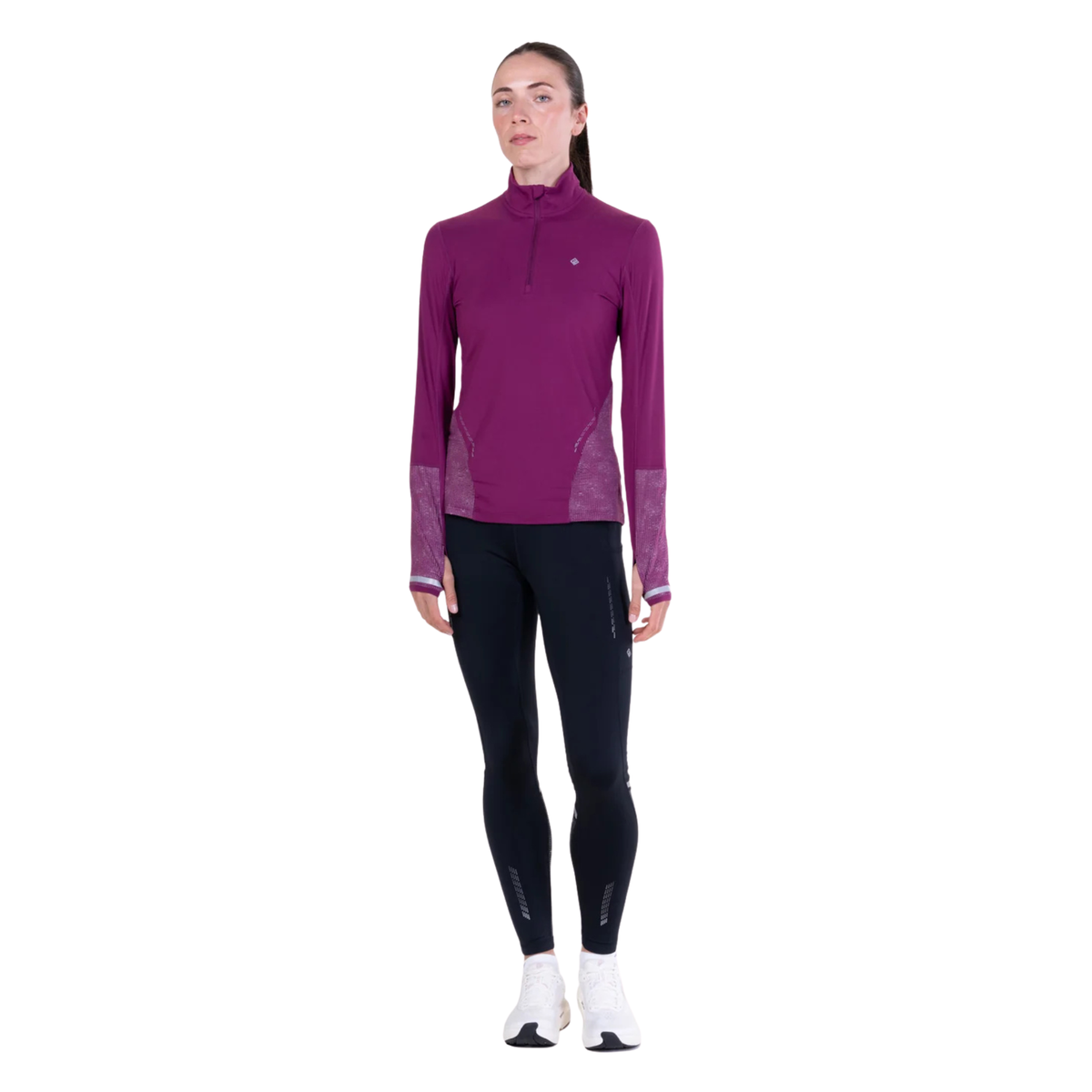 Ronhill Women's Tech Reflect Half Zip Base Layer Top (Blackcurrant/Reflect)