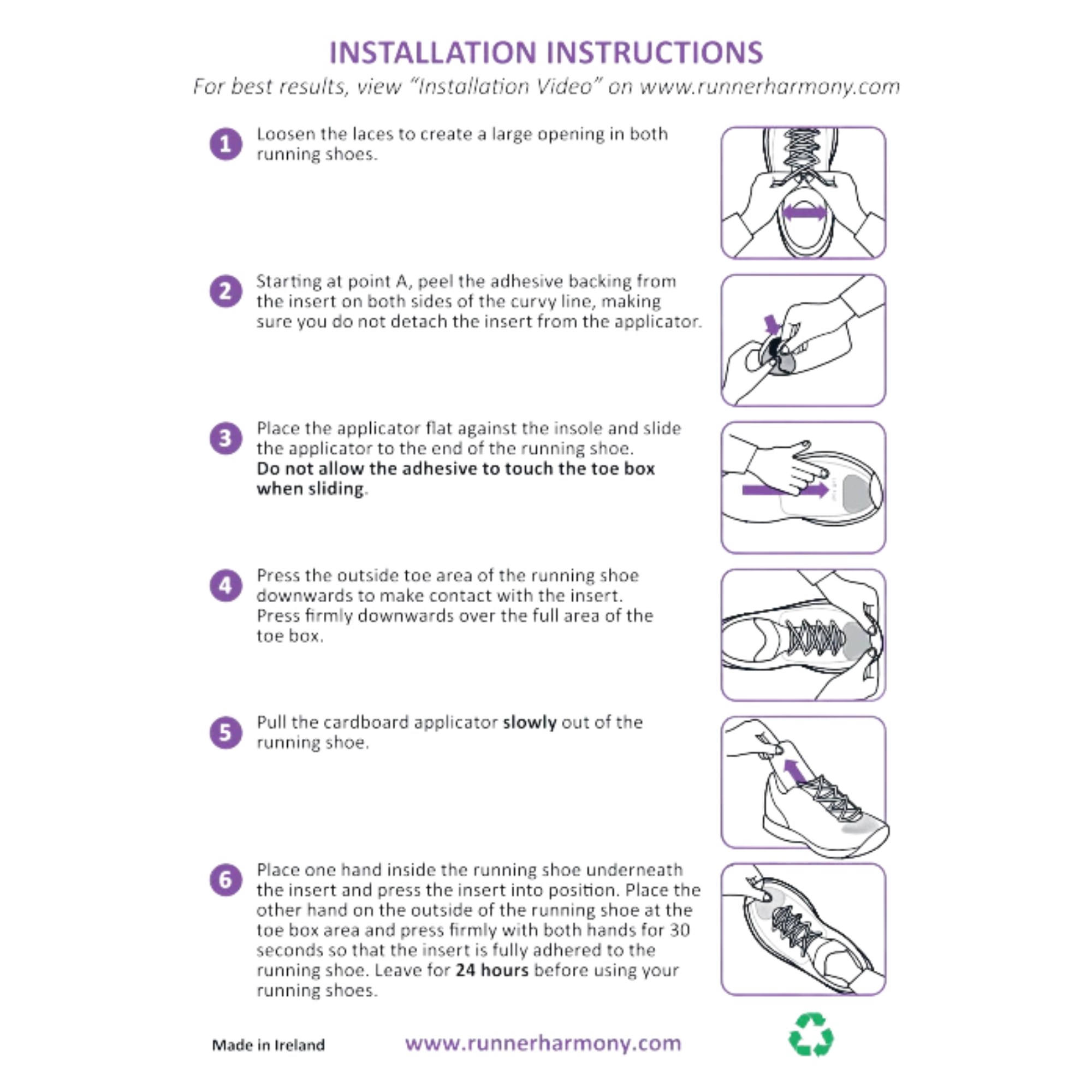 Runner Harmony Toe Hole Prevention Inserts