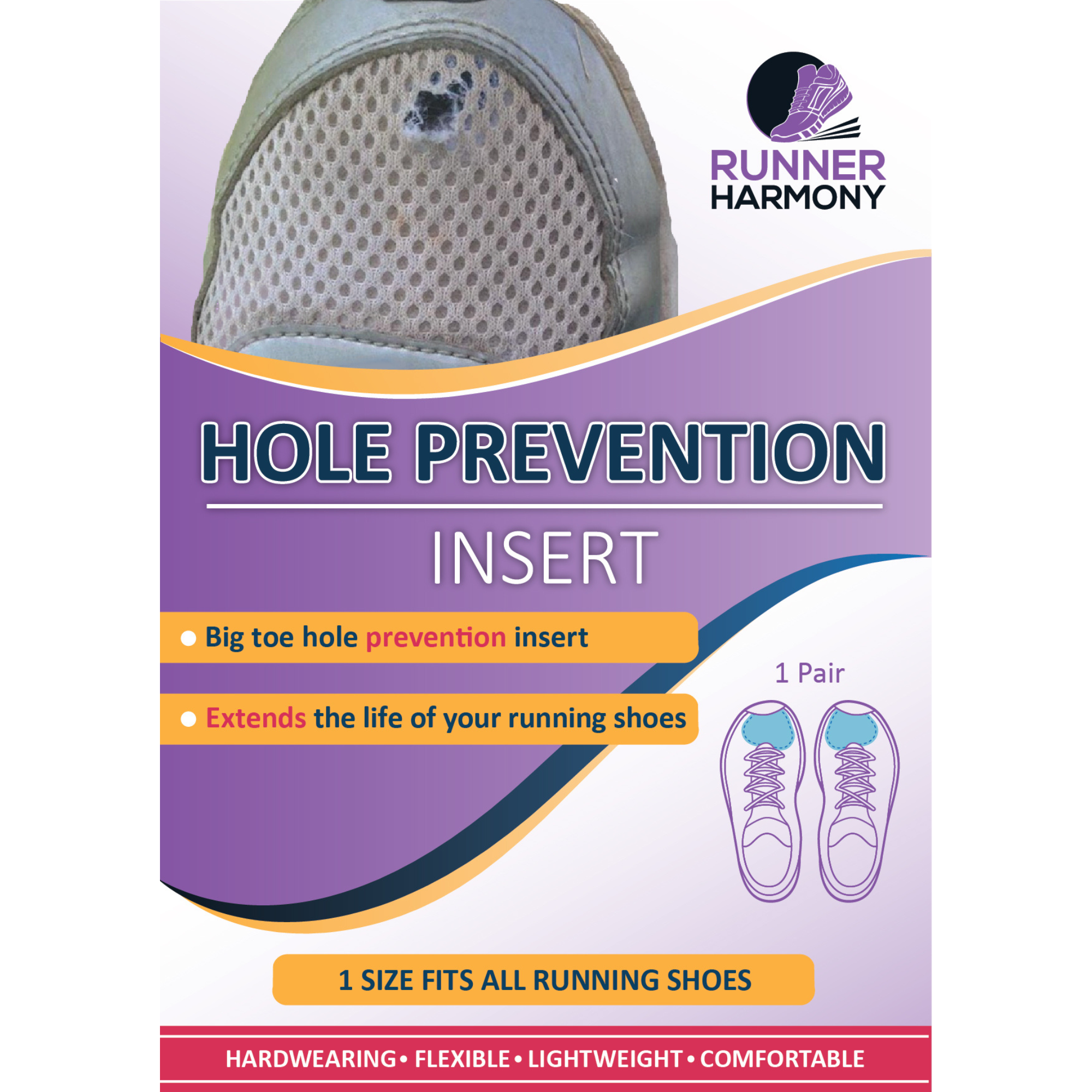 Runner Harmony Toe Hole Prevention Inserts