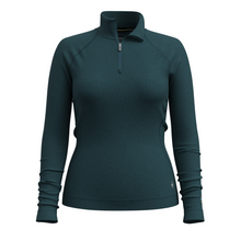 Load image into Gallery viewer, Smartwool Women's Classic Thermal Merino 250 Long Sleeve 1/4 Zip Base Layer Top (Twilight Blue Heather)