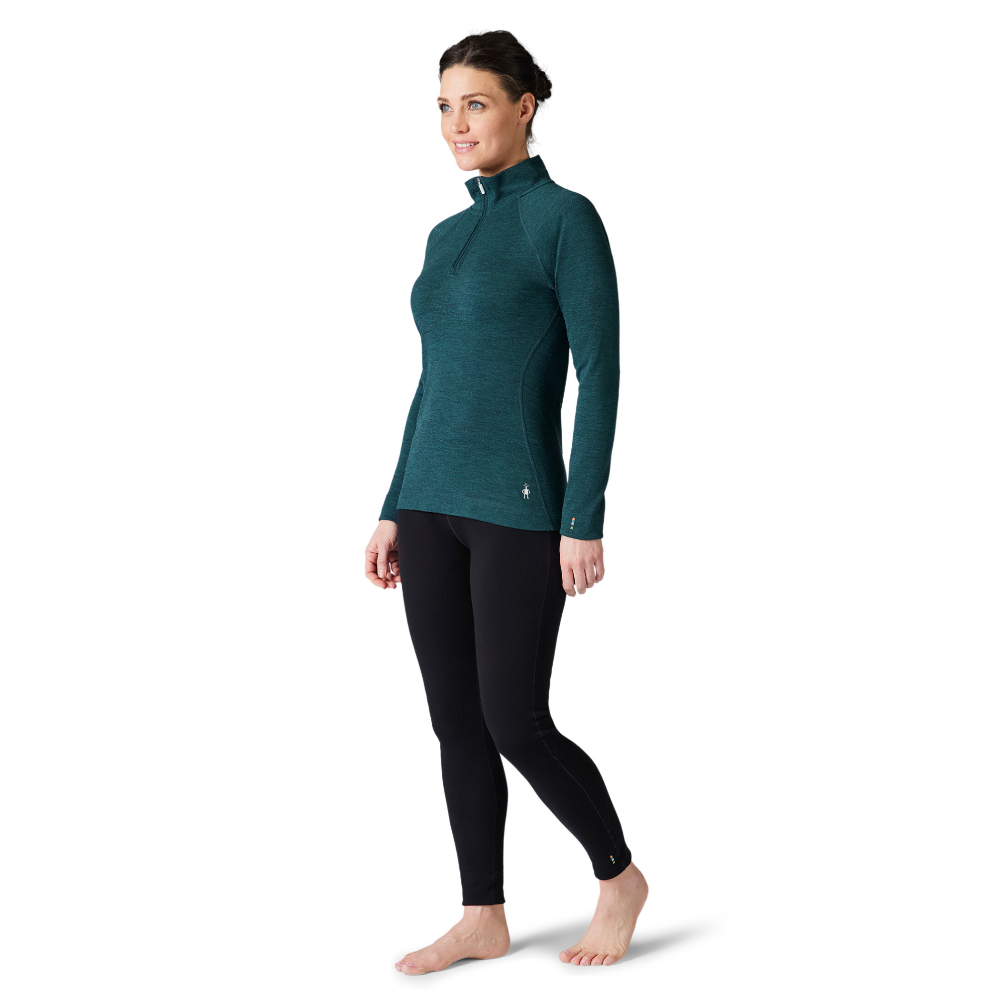 Smartwool Women's Classic Thermal Merino 250 Long Sleeve 1/4 Zip Base Layer Top (Twilight Blue Heather)