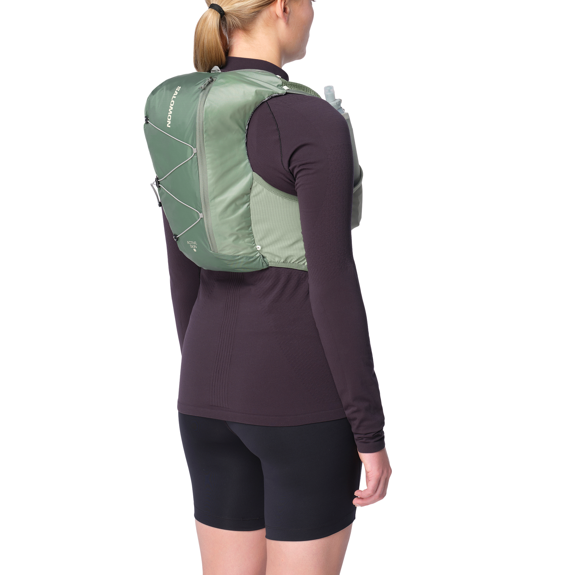 Salomon Unisex Active Skin 8L Running Vest Set (Laurel Wreath)