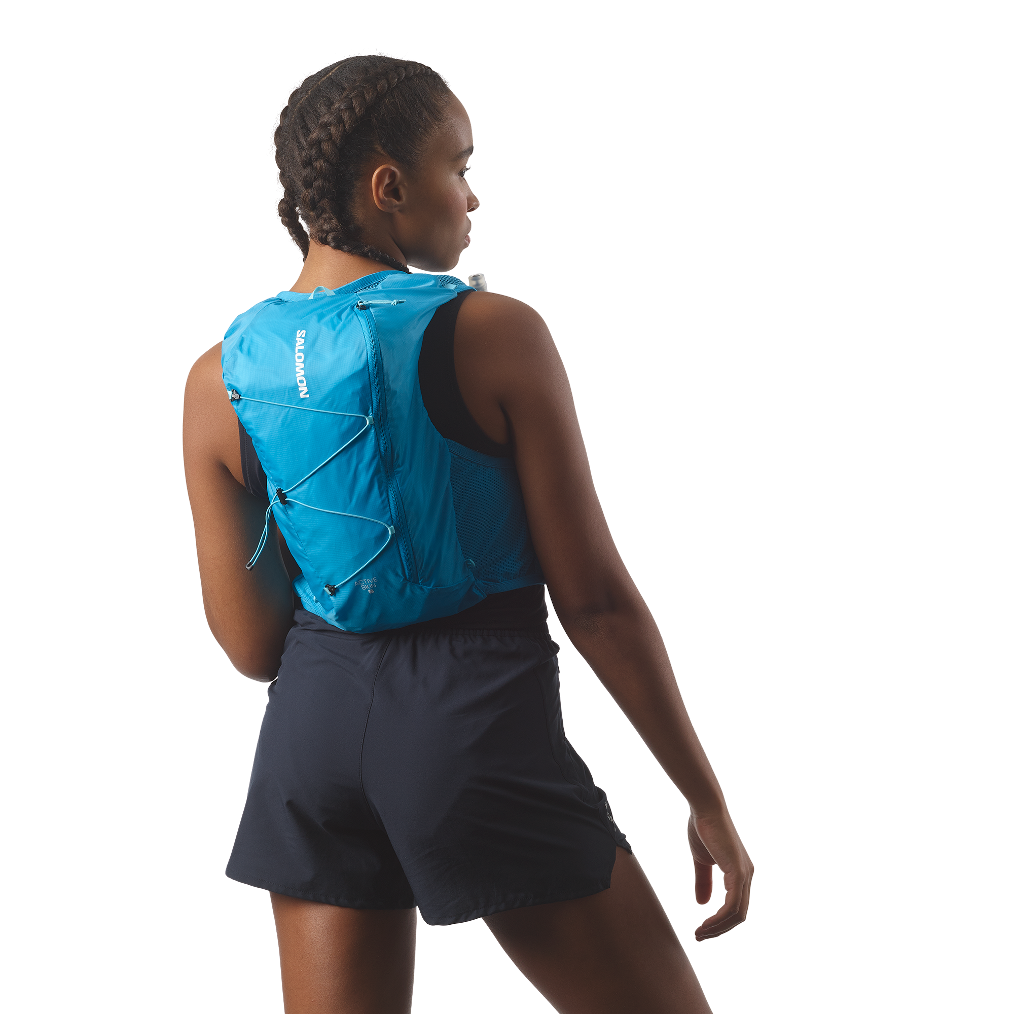 Salomon Unisex Active Skin 8L Running Vest Set (Danube Blue/Blue Curacao)