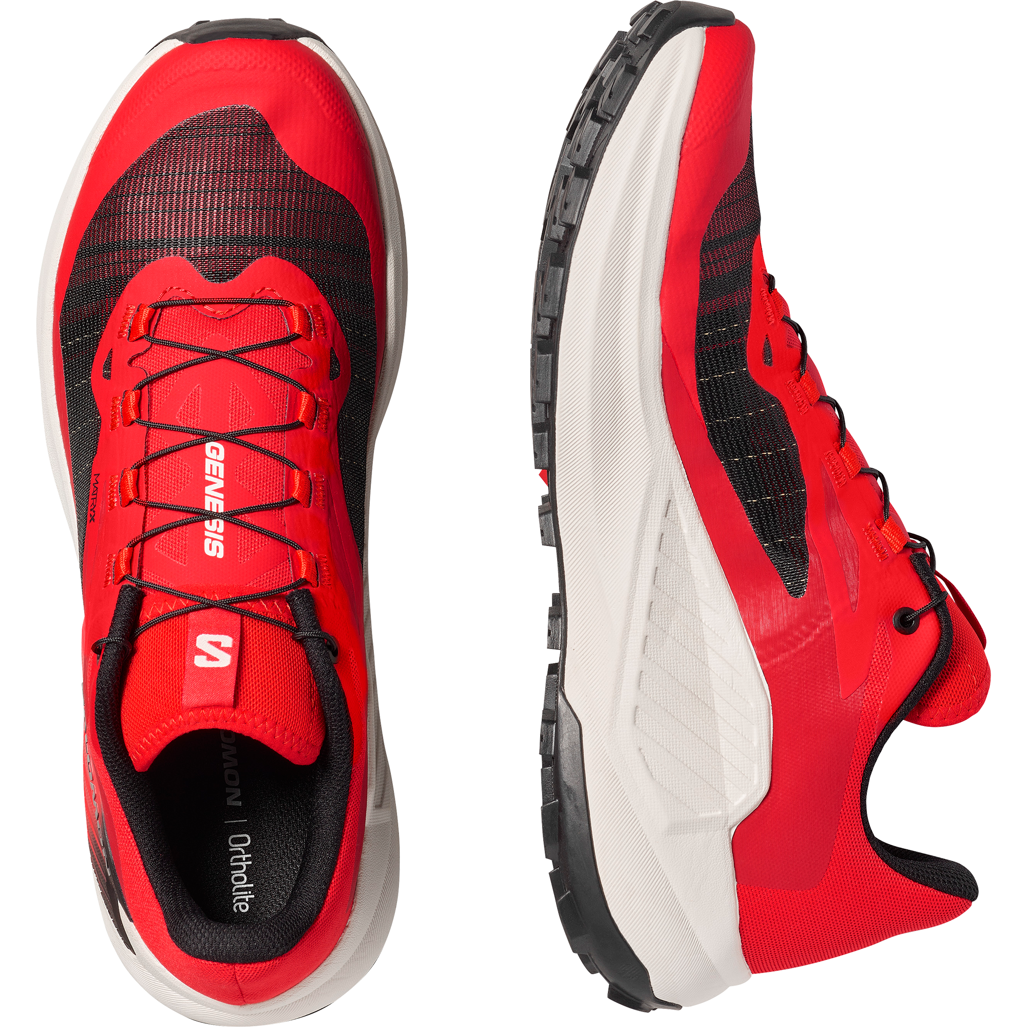 Salomon Men's Genesis Trail Running Shoes (Fiery Red/Lava Falls/Black)