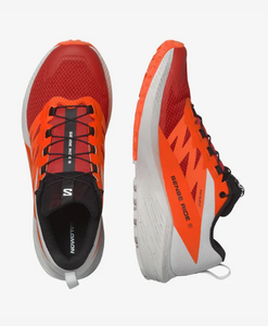 Salomon Men's Sense Ride 5 Trail Running Shoes (Lunar Rock/Shocking Orange/Fiery Red)