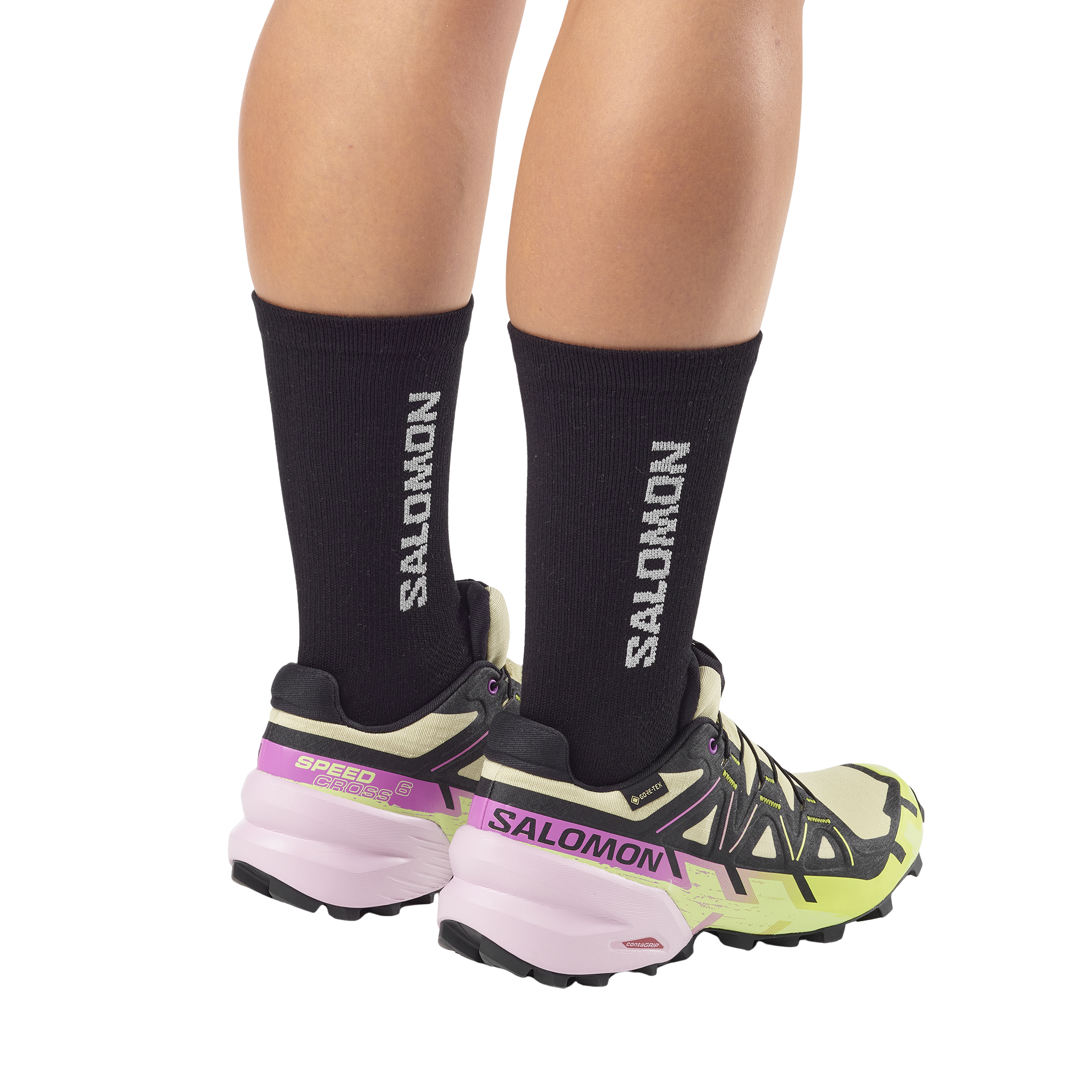 Salomon Women's Speedcross 6 Gore-Tex Trail Running Shoes (Bog/Dawn Pink)
