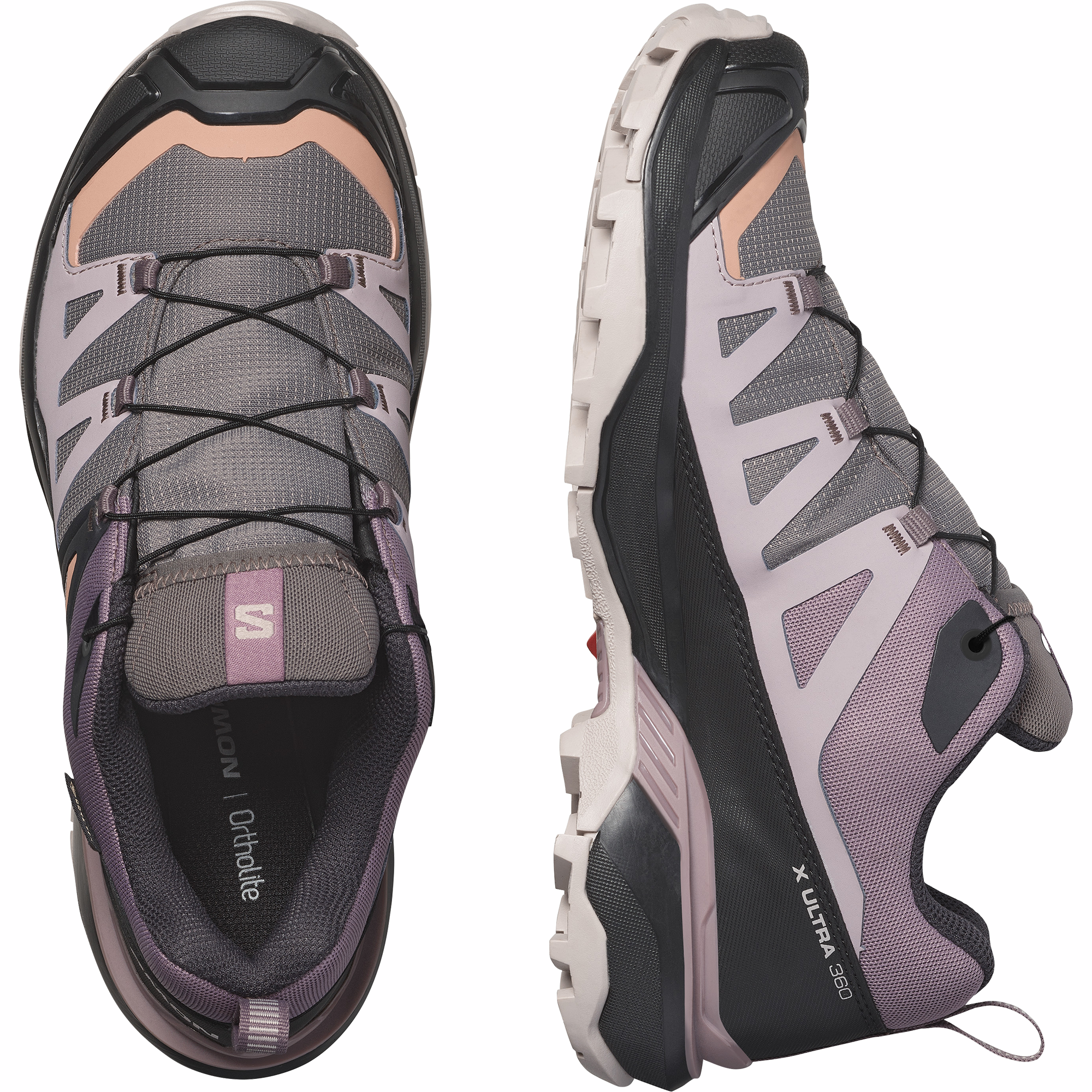 Salomon Women's X Ultra 360 Gore-Tex Hiking Trail Shoes Plum Kitten Phantom Cork L47449400