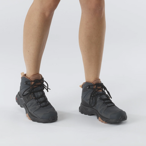 Salomon Women's X Ultra 4 Gore-Tex Mid Trail Boots (Ebony/Mocha Mousse/Almond Cream)