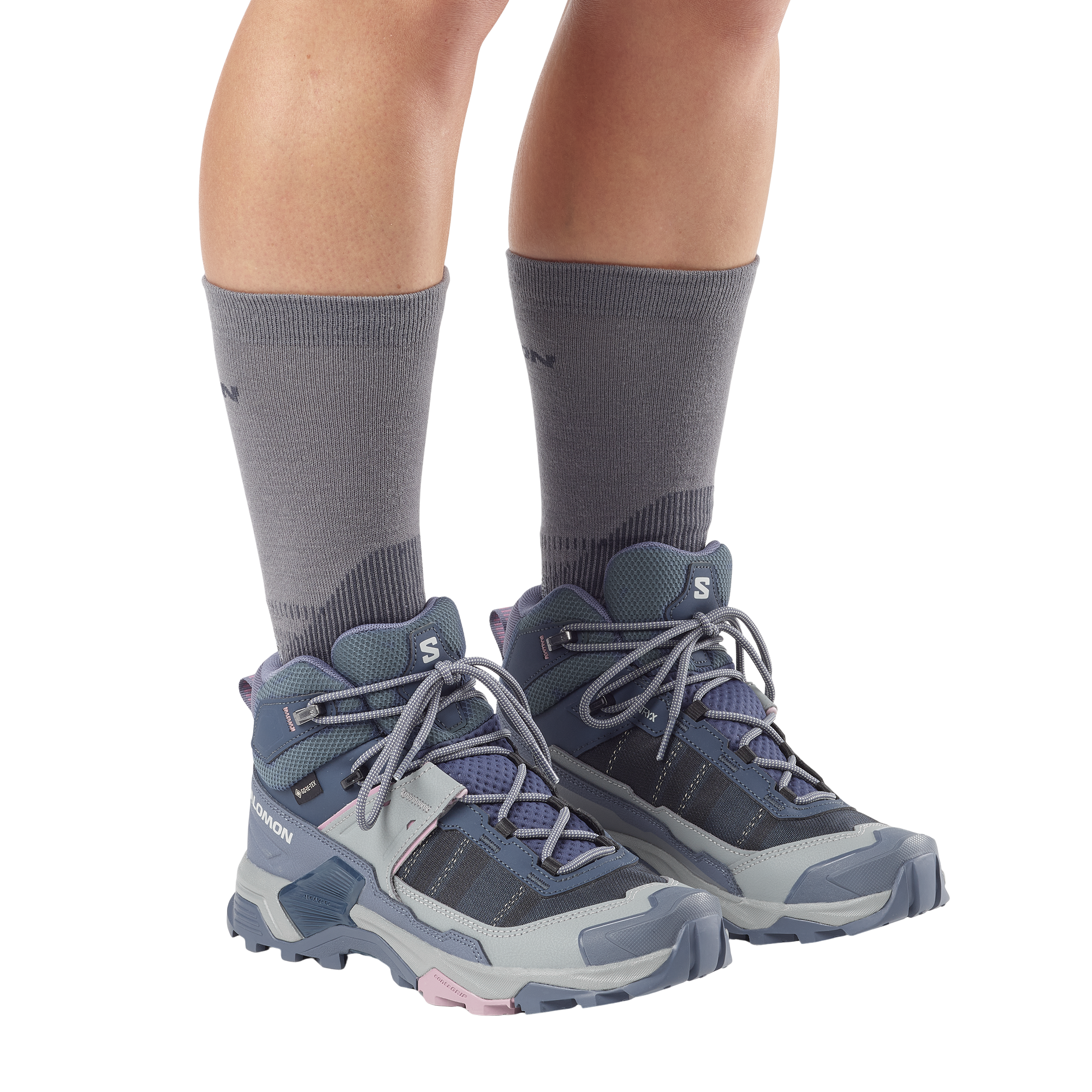 Salomon Women's X Ultra 5 Gore-Tex Mid Trail Boots (Spellbound/Monument/Dusky Orchid)