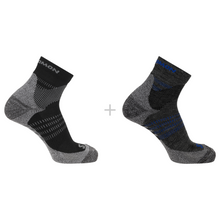 Load image into Gallery viewer, Salomon Unisex X Ultra Access Merino Blend Socks - 2 Pair Pack (Quarter Length)(Anthracite/Black)
