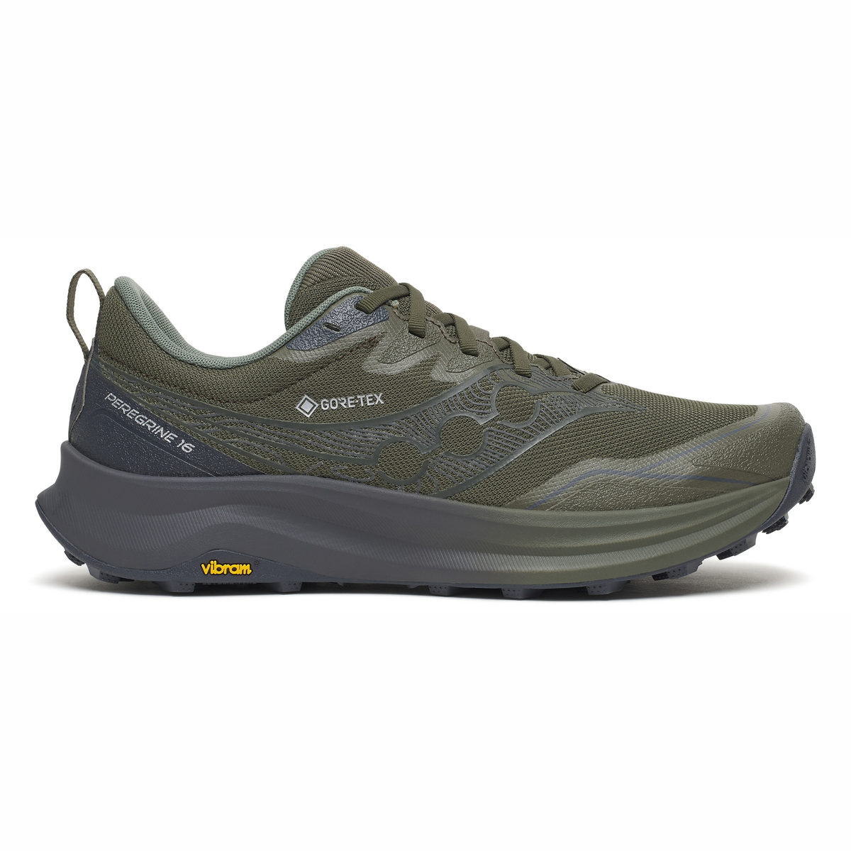 Saucony Men's Peregrine 16 Gore-Tex Trail Running Shoes (Fatigue/Ebony)