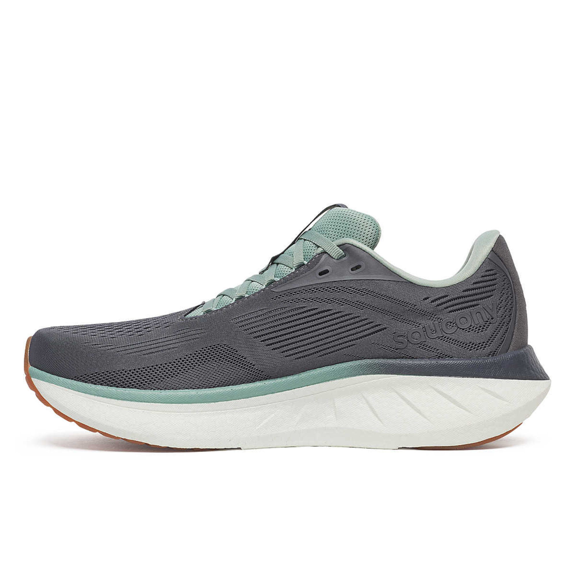 Saucony Men's Ride 18 Running Shoes (Carbon/Iceberg)