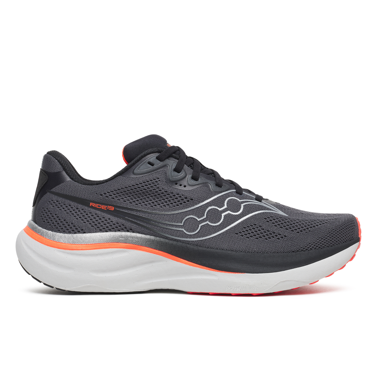 Saucony Men's Ride 19 Running Shoes Carbon Black 1007 S21055