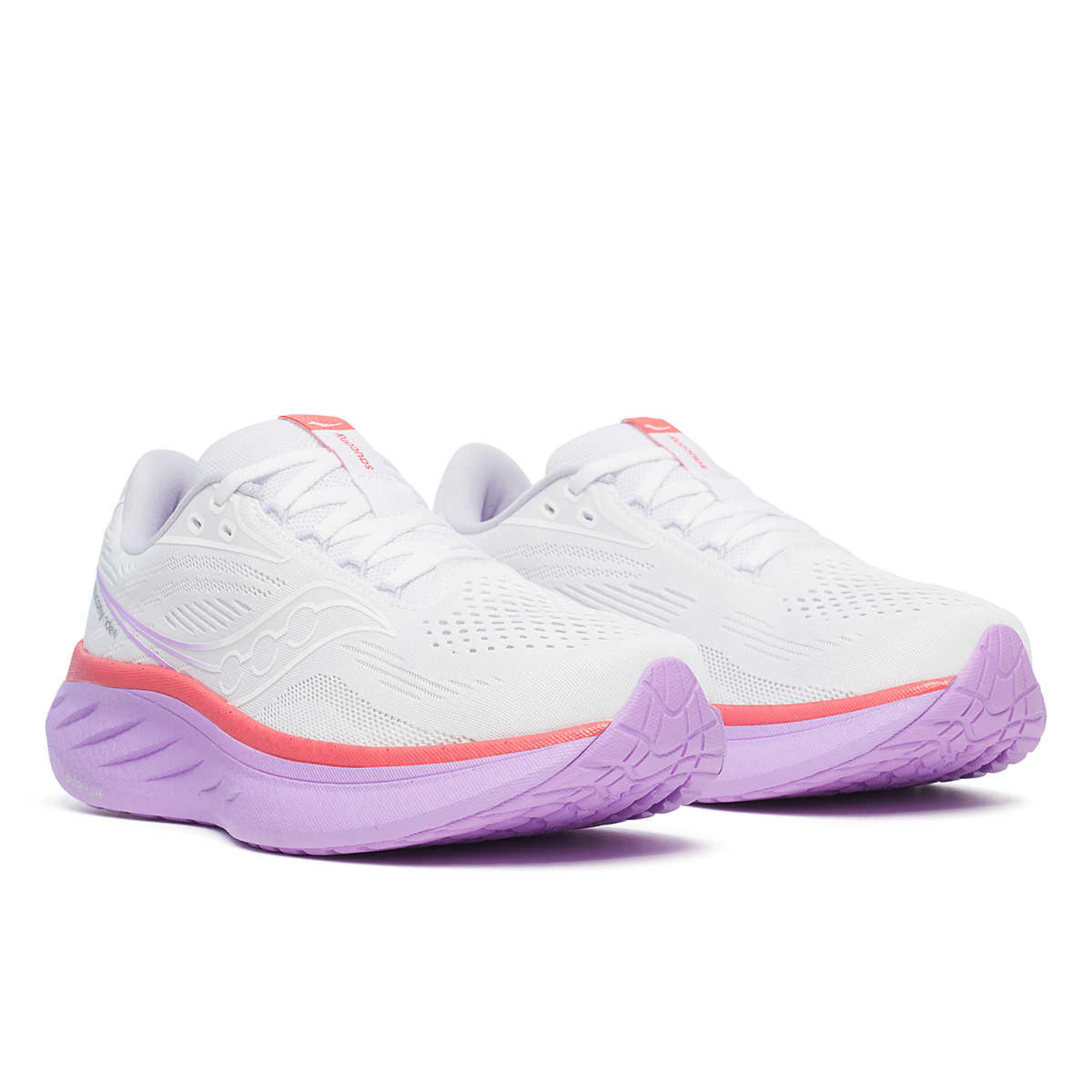 Saucony Women's Ride 18 Running Shoes (White/Coral)