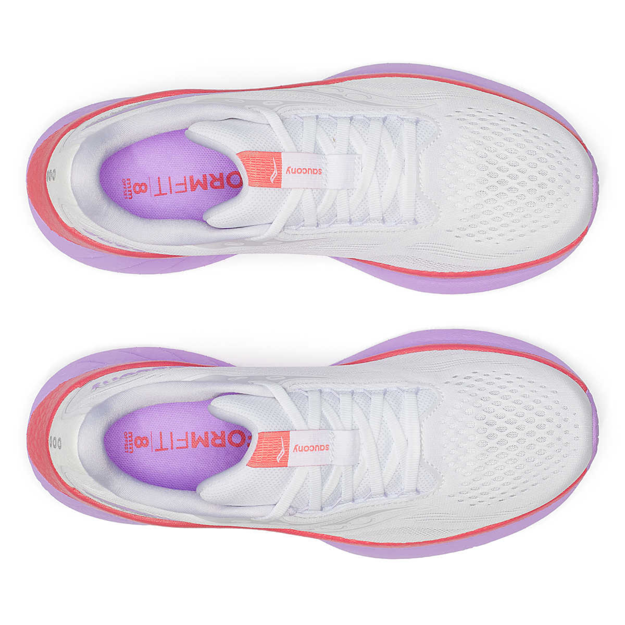 Saucony Women's Ride 18 Running Shoes (White/Coral)