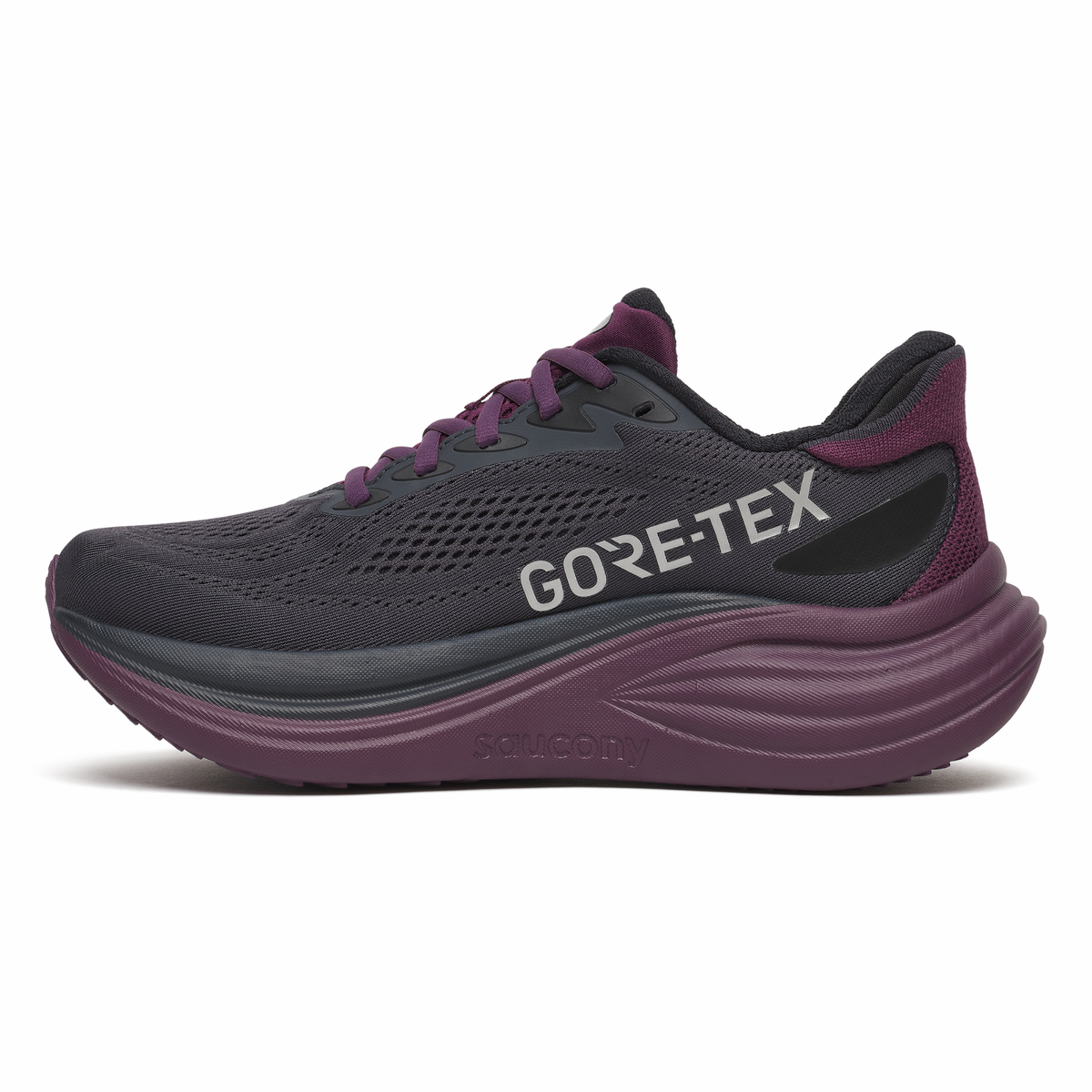 Saucony Women's Triumph 24 Gore-Tex Running Shoes (Ebony/Eggplant)